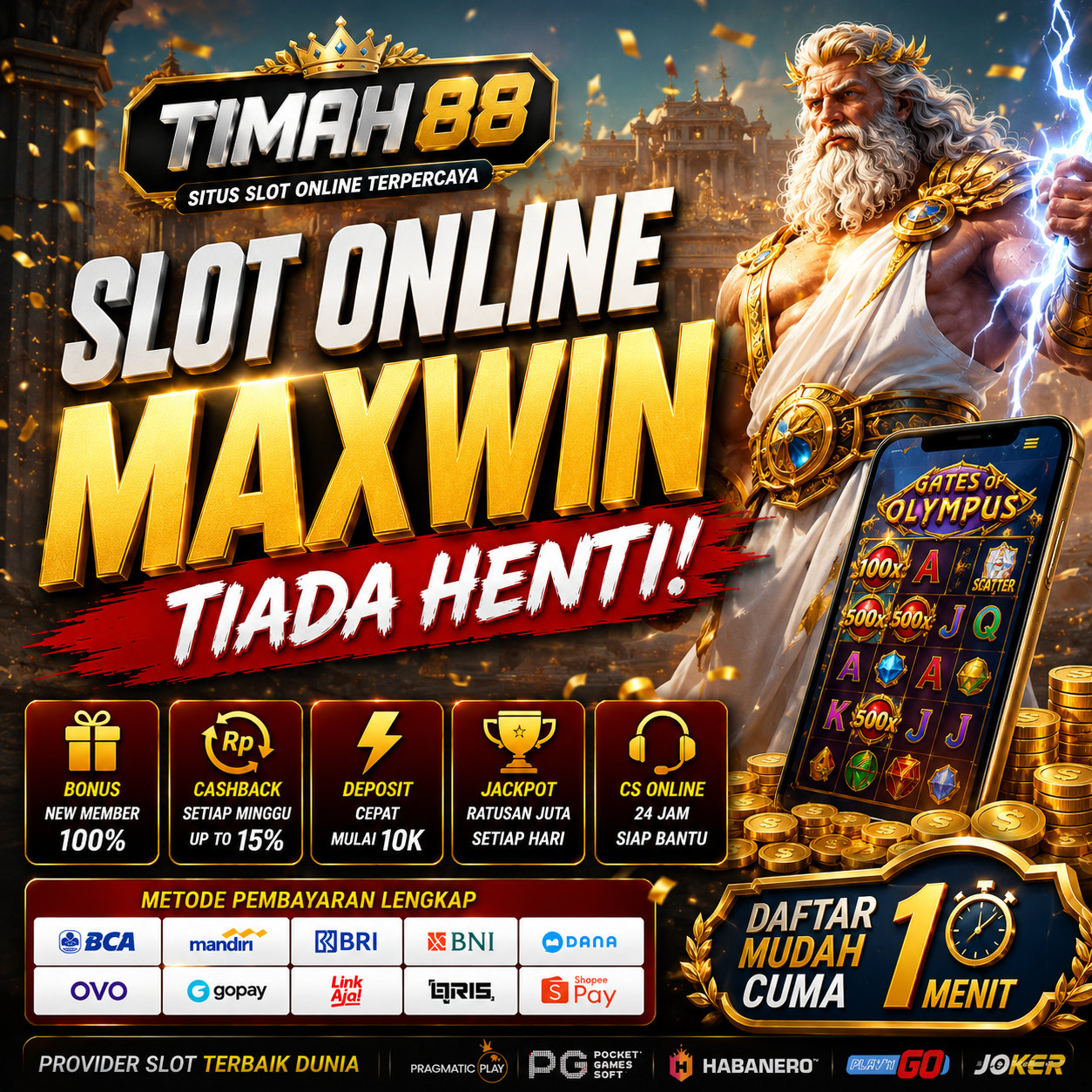 TIMAH88 Slot Online Gacor dengan Bonus Melimpah dan Transaksi Cepat