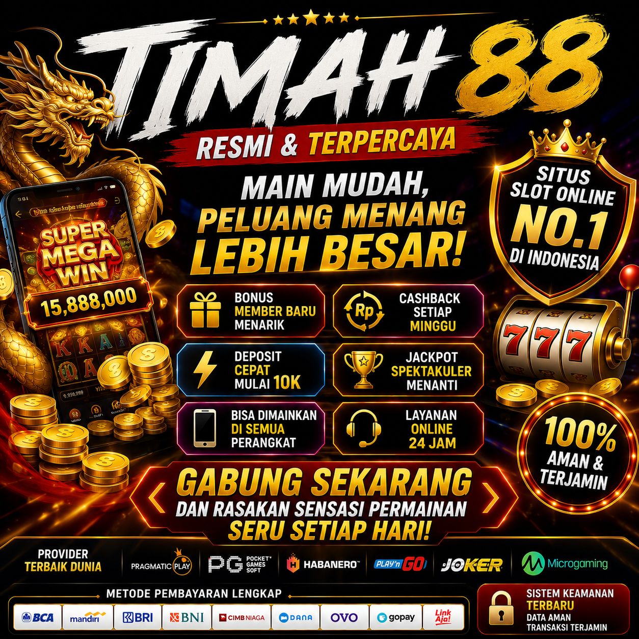 TIMAH88 Situs Slot Online Terpercaya dengan Promo Menarik dan Peluang Menang Setiap Hari