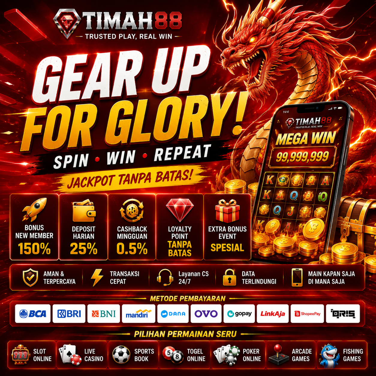 Promo TIMAH88 dengan Bonus New Member dan Loyalty Point
