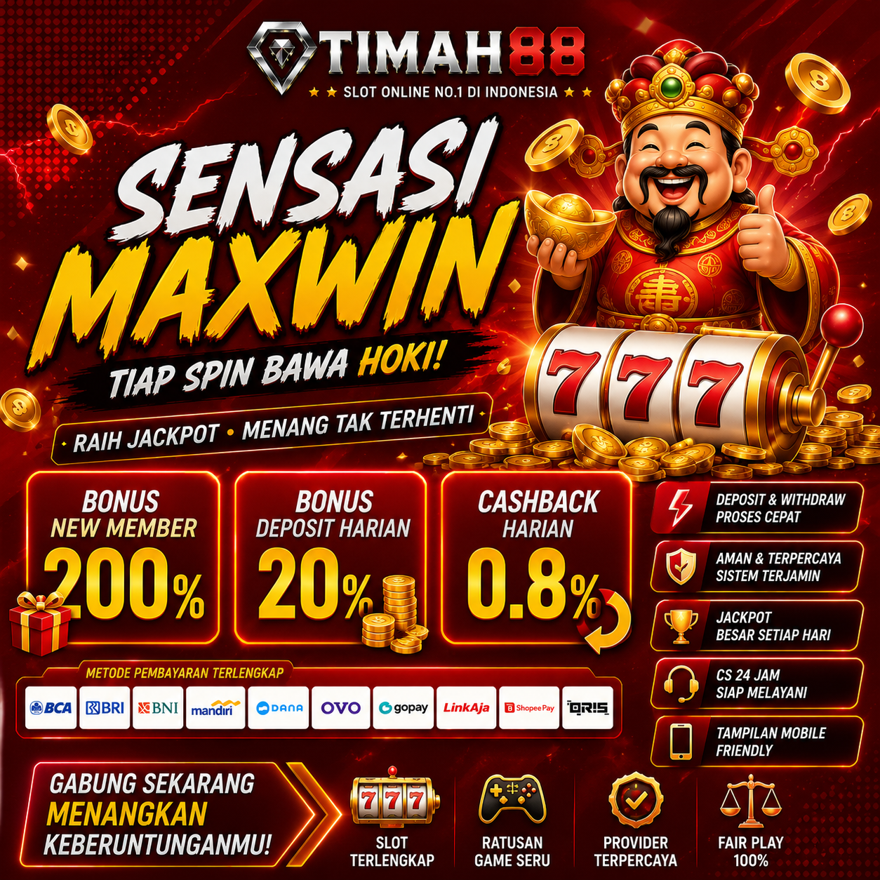 TIMAH88 Maxwin Hadir dengan Sensasi Maxwin dan Promo Spesial